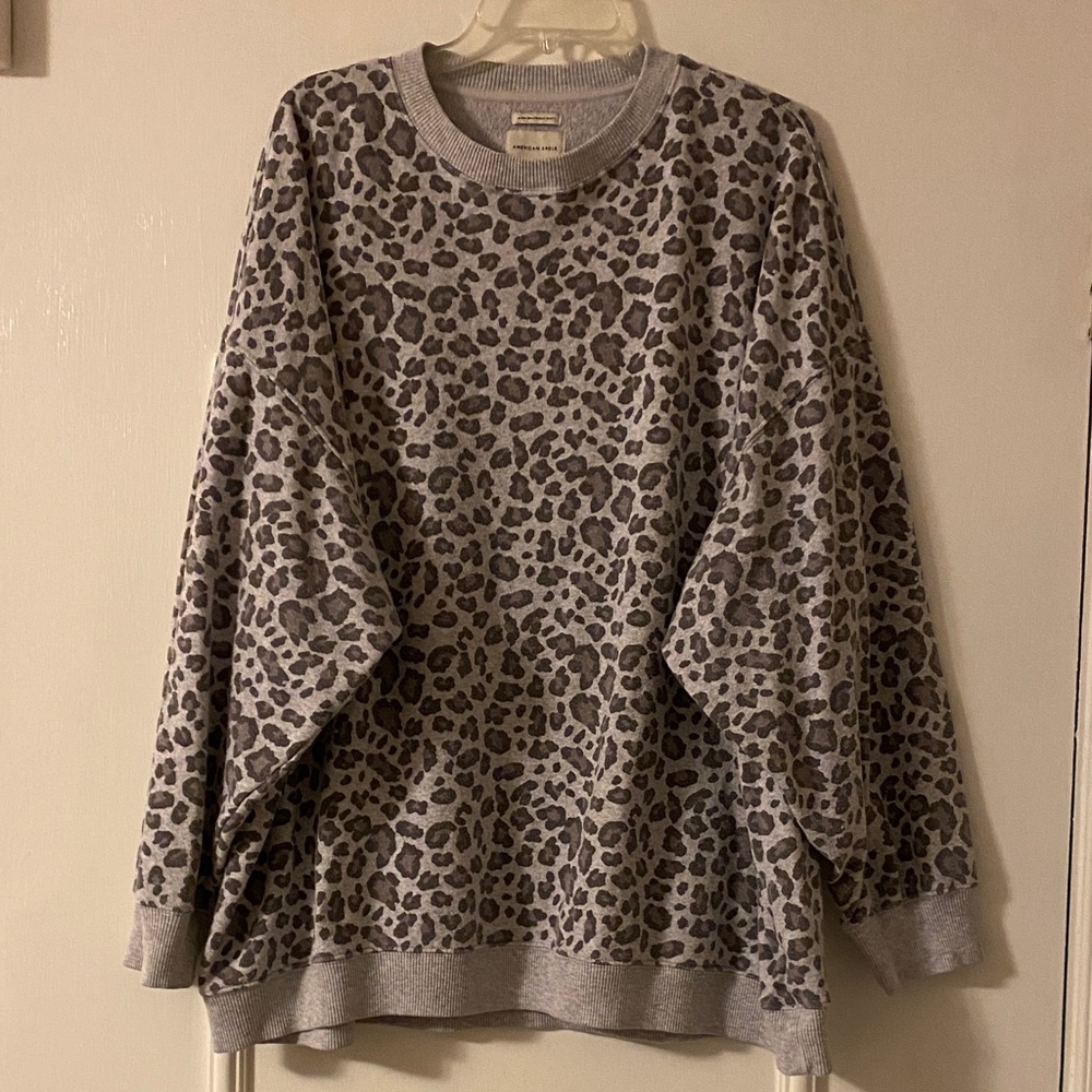 American Eagle Outfitters Gray Leopard Print Sweatshirt.